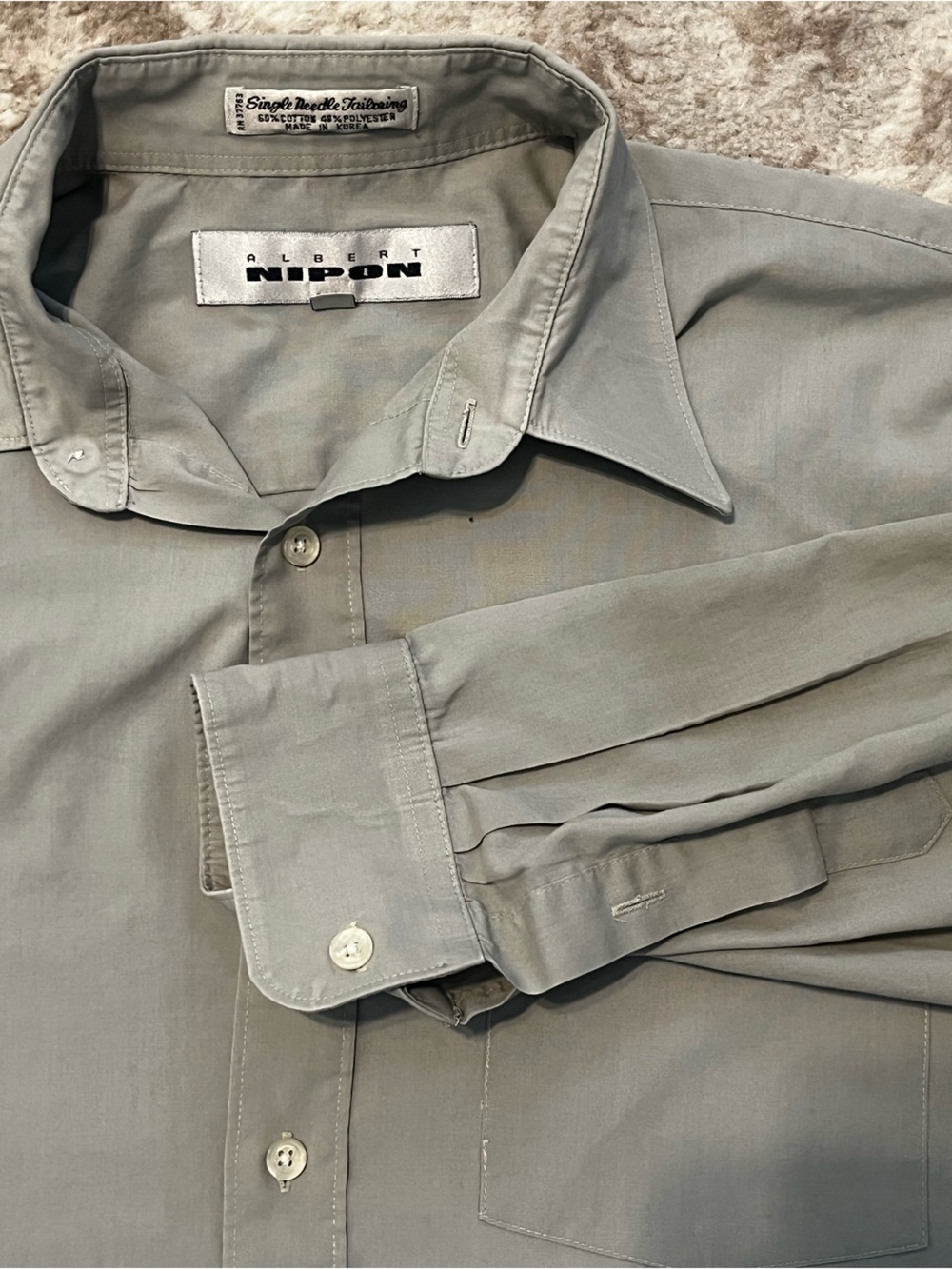 Albert Nipon Men's Gray Dress Shirt 16 34/35